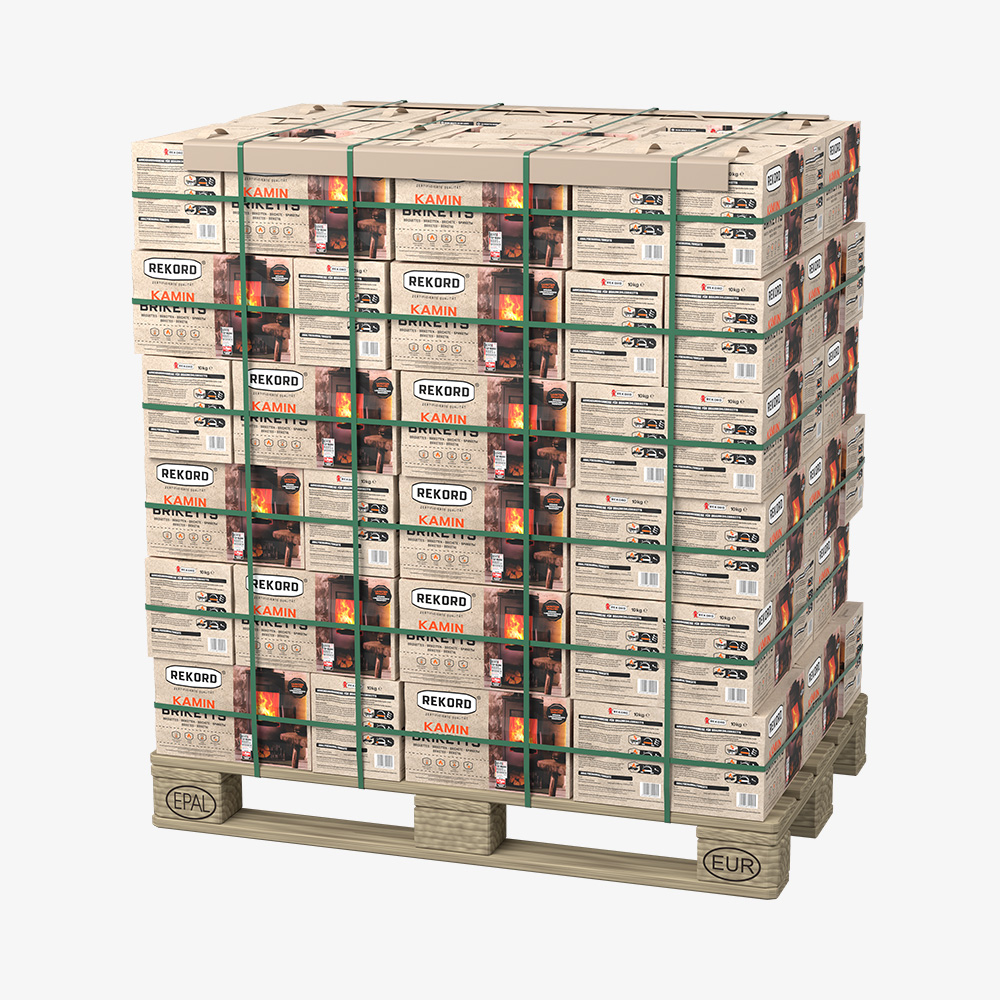 REKORD 10 kg Braunkohlebriketts Tüte PAL (90 x 10 kg)