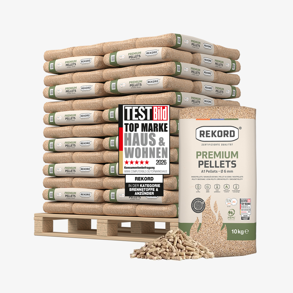 Premium REKORD Pellets A1, Sackware auf Palette (78 x 10 kg) Premium REKORD Pellets A1, Sackware auf Palette (78 x 10 kg)